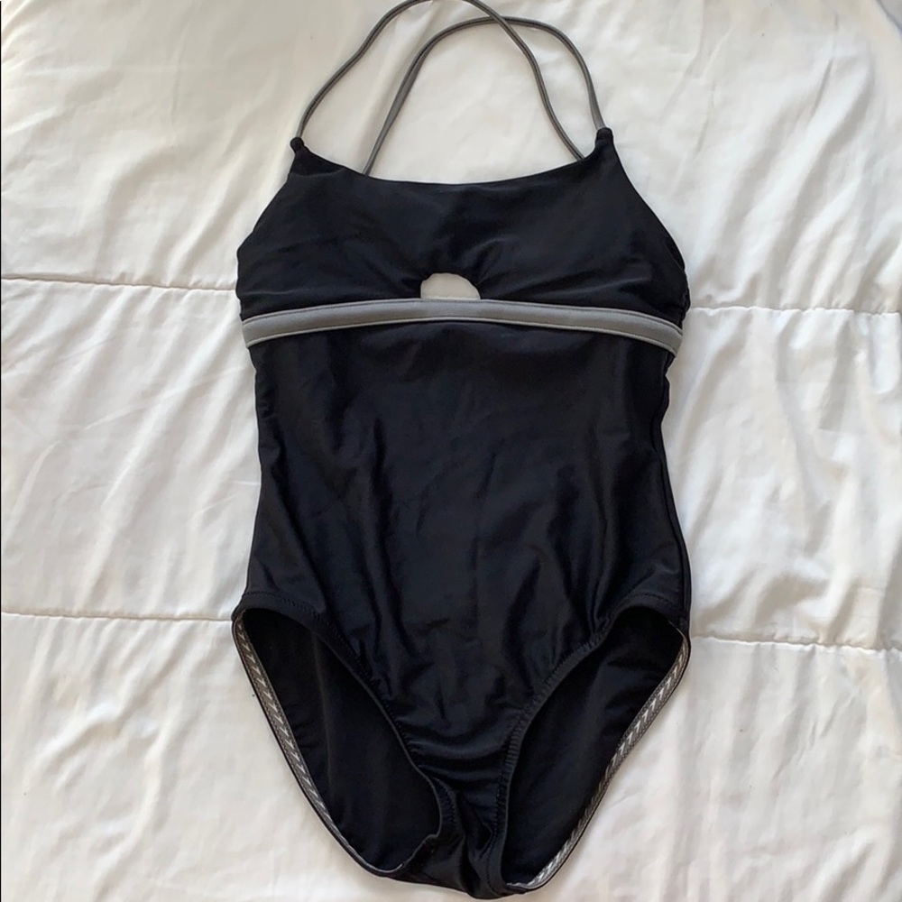 Speedo one piece bathing suit.